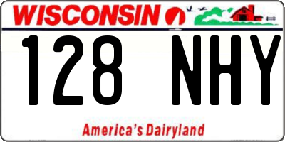 WI license plate 128NHY