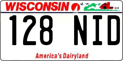WI license plate 128NID