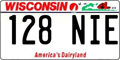 WI license plate 128NIE