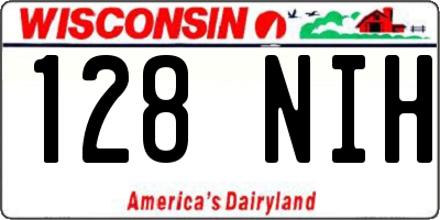 WI license plate 128NIH