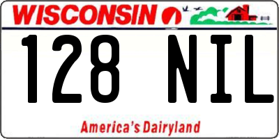 WI license plate 128NIL