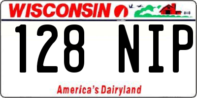 WI license plate 128NIP