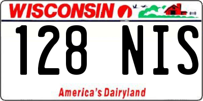 WI license plate 128NIS