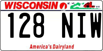 WI license plate 128NIW