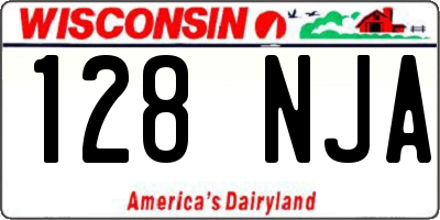 WI license plate 128NJA