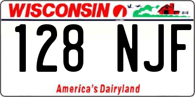 WI license plate 128NJF