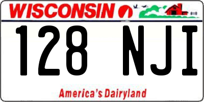 WI license plate 128NJI