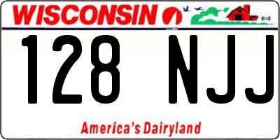 WI license plate 128NJJ
