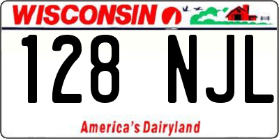 WI license plate 128NJL