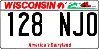 WI license plate 128NJO