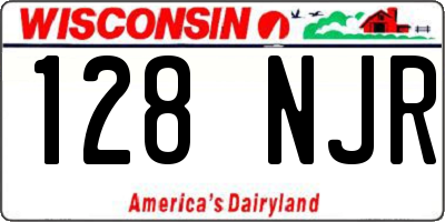 WI license plate 128NJR