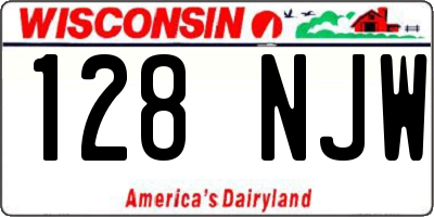 WI license plate 128NJW