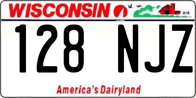 WI license plate 128NJZ