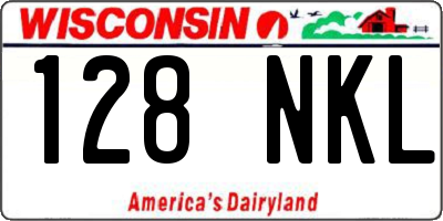 WI license plate 128NKL