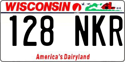WI license plate 128NKR