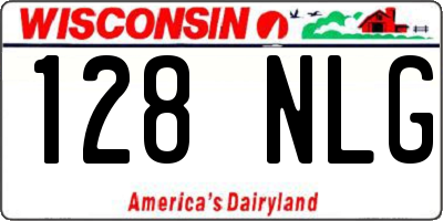 WI license plate 128NLG