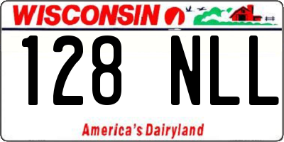 WI license plate 128NLL