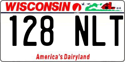 WI license plate 128NLT