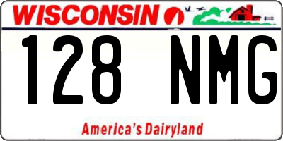 WI license plate 128NMG