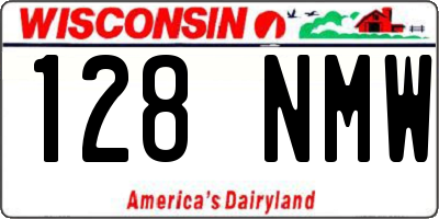 WI license plate 128NMW