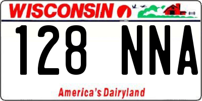 WI license plate 128NNA