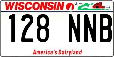 WI license plate 128NNB