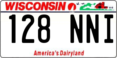 WI license plate 128NNI
