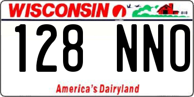 WI license plate 128NNO