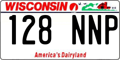 WI license plate 128NNP
