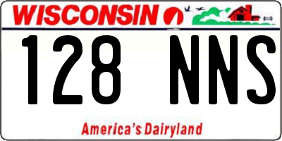 WI license plate 128NNS