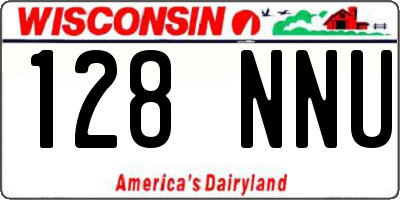 WI license plate 128NNU