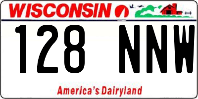 WI license plate 128NNW