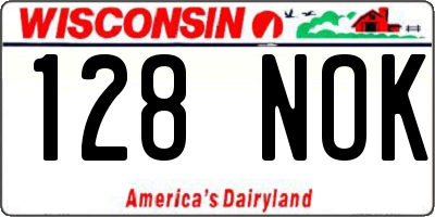 WI license plate 128NOK