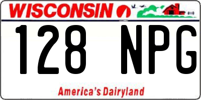 WI license plate 128NPG