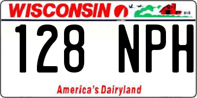 WI license plate 128NPH