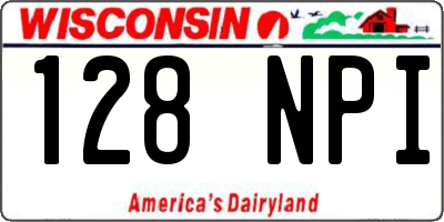 WI license plate 128NPI