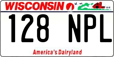 WI license plate 128NPL