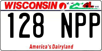 WI license plate 128NPP