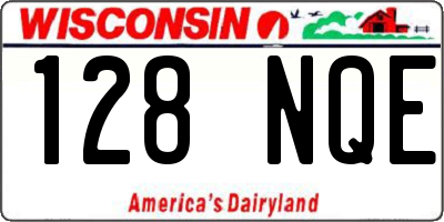 WI license plate 128NQE