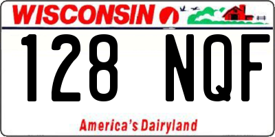 WI license plate 128NQF