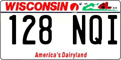 WI license plate 128NQI
