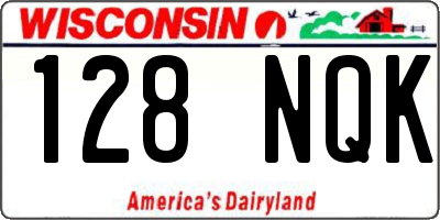 WI license plate 128NQK