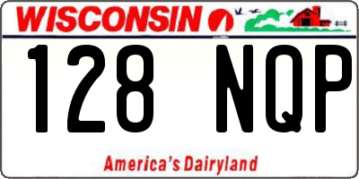 WI license plate 128NQP