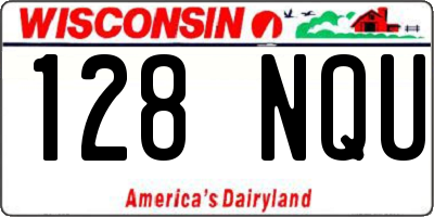 WI license plate 128NQU