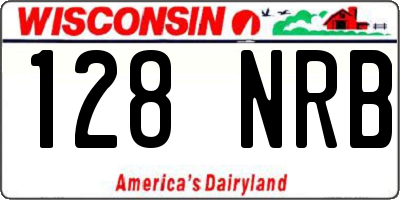 WI license plate 128NRB