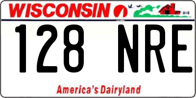 WI license plate 128NRE