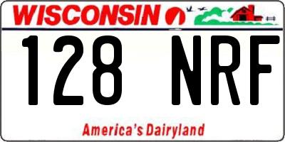 WI license plate 128NRF