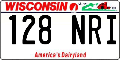 WI license plate 128NRI