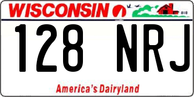 WI license plate 128NRJ