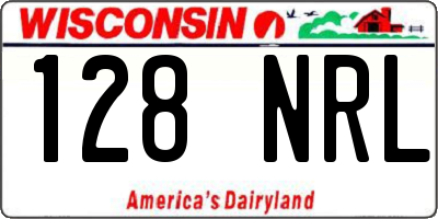 WI license plate 128NRL